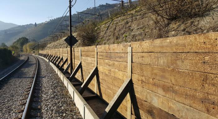 Linha ferroviária do Douro: estabilização de muro
